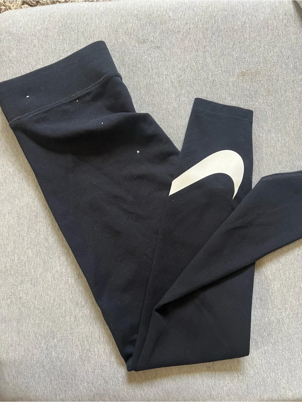 Nike' Black Leggings with White Swoosh